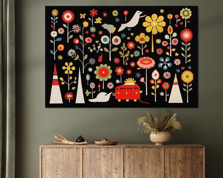 Voorbeeld van het werk in een kamer