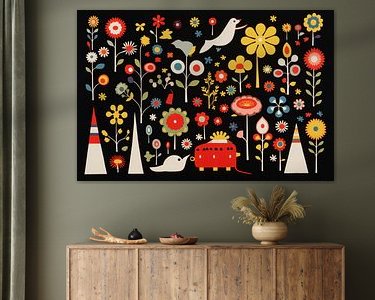 Voorbeeld van het werk in een kamer