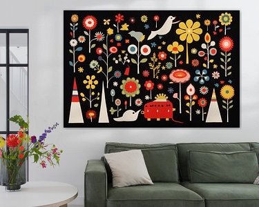 Voorbeeld van het werk in een kamer