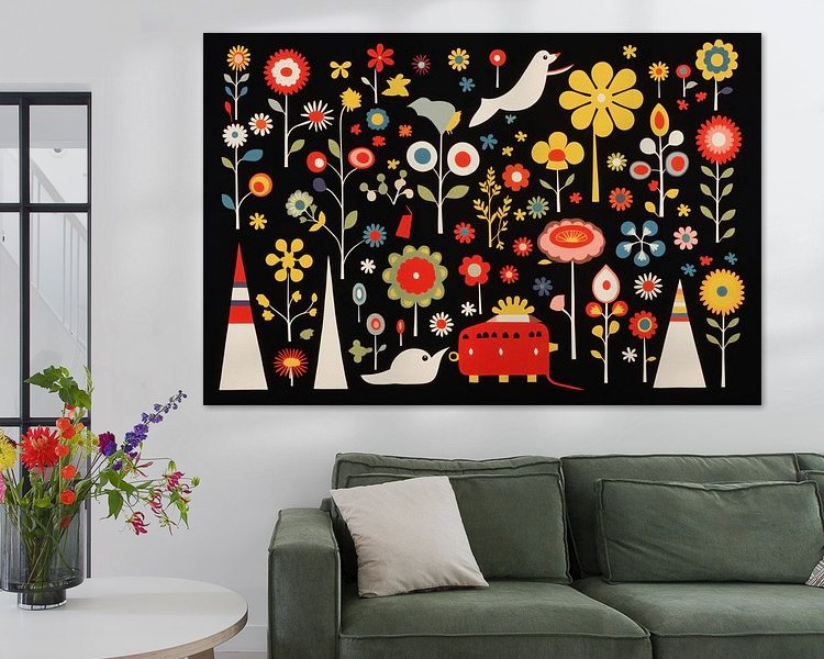 Voorbeeld van het werk in een kamer