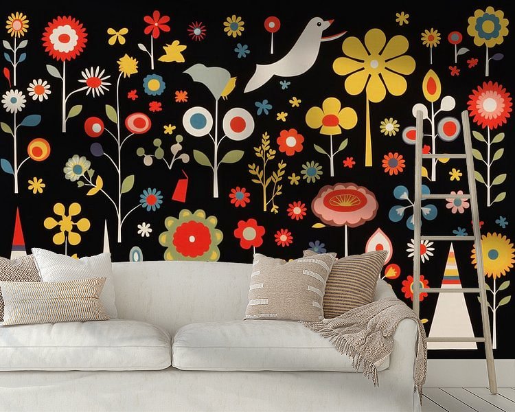 Voorbeeld van het werk in een kamer