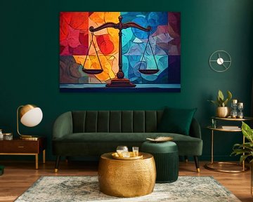 Minimalistische weegschaal in evenwicht van Art & Soul Creations