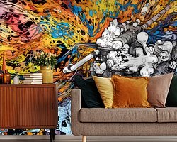 Voorbeeld van het werk in een kamer