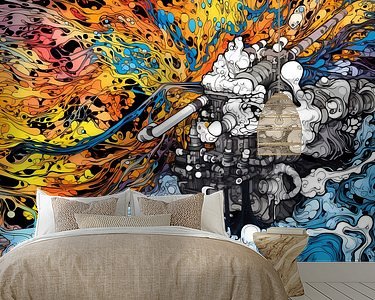 Voorbeeld van het werk in een kamer