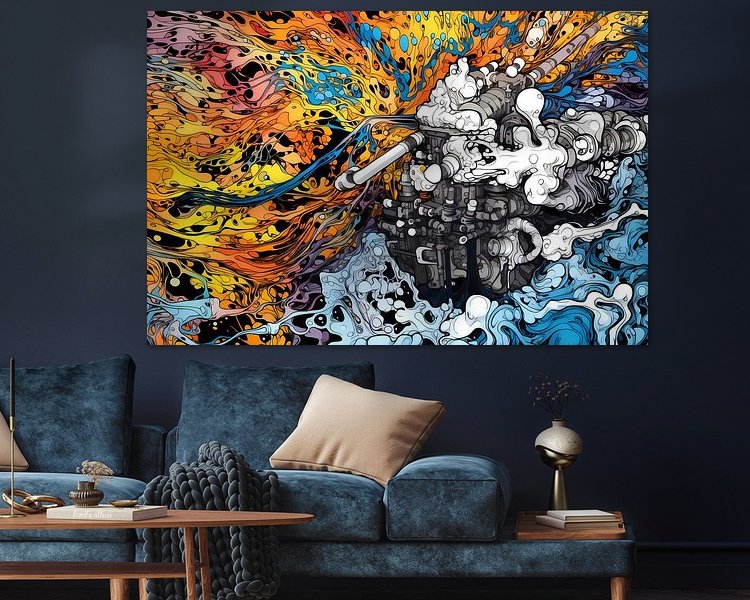 Voorbeeld van het werk in een kamer