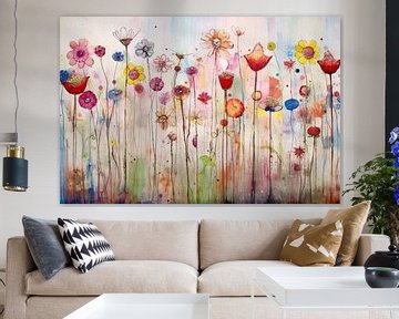 Bloemenveld in abstracte stijl van Art & Soul Creations