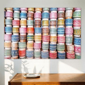 Colorfull repetitive pattern of rice bowls by Steven World Traveller