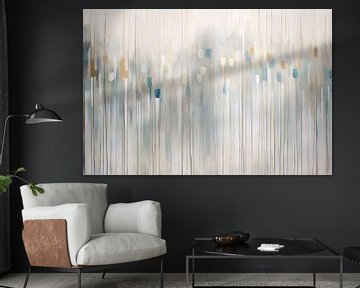 Blauw-witte abstracte compositie van Art & Soul Creations