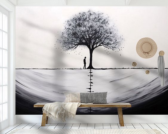 Voorbeeld van het werk in een kamer