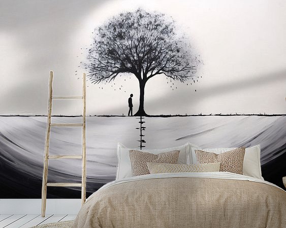 Voorbeeld van het werk in een kamer