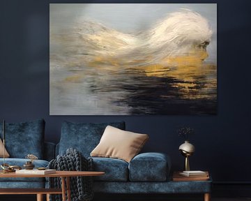 Dynamiek van Goud en Zwart in Abstractie
