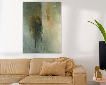 Modern abstract in gedekte kleuren, minimalisme van Japandi Art Studio