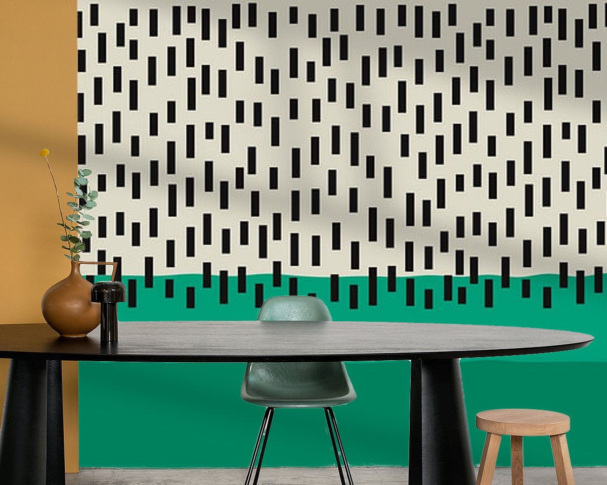 Voorbeeld van het werk in een kamer