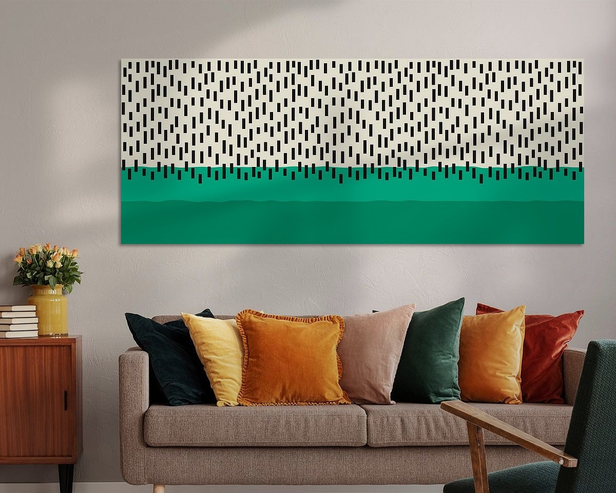 Voorbeeld van het werk in een kamer