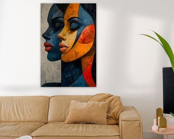 Painting Woman Abstract | Large Painting Woman Face by AiArtLand