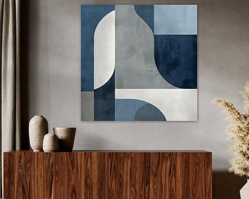 Abstract art in shades of blue by Poster Art Shop