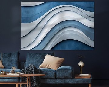 Abstract art in shades of blue by Poster Art Shop
