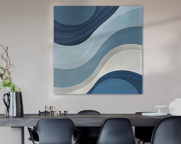 Abstract art in shades of blue by Poster Art Shop