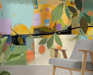 Abstract Bloemen van Abstract Schilderij