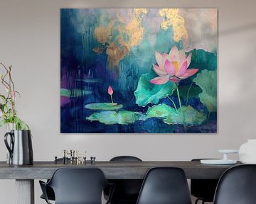 Neon Lotus Flower | Ethereal Lotus Twilight by Art Whims