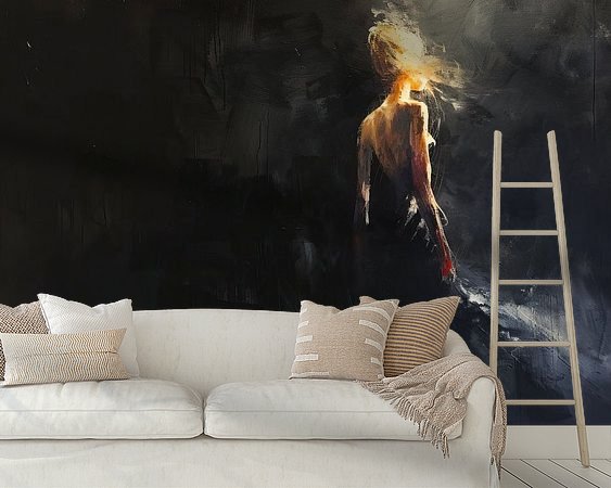 Voorbeeld van het werk in een kamer