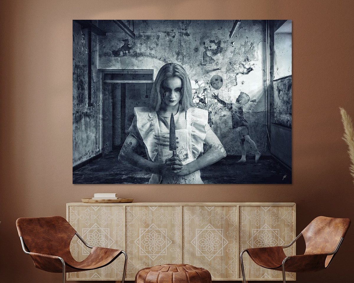 Voorbeeld van het werk in een kamer