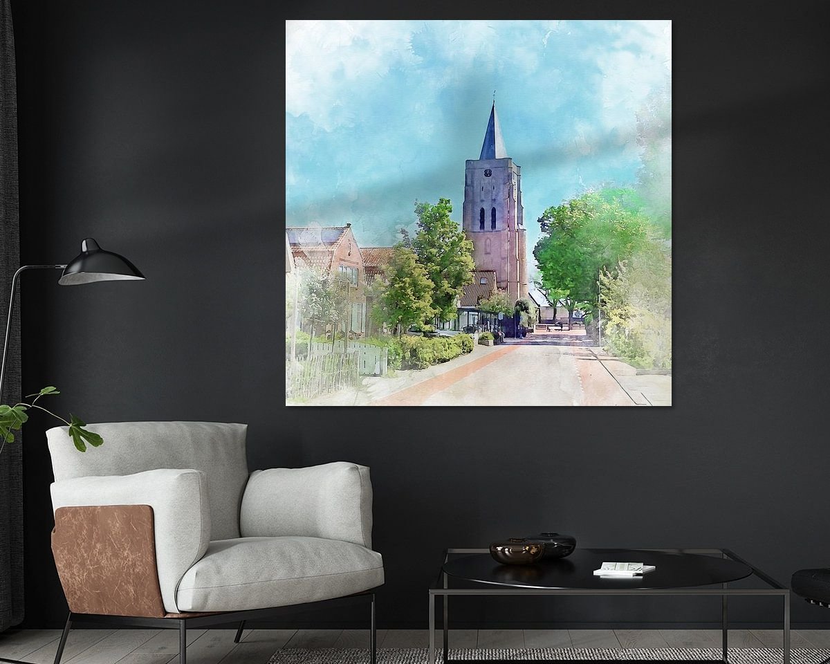 Voorbeeld van het werk in een kamer