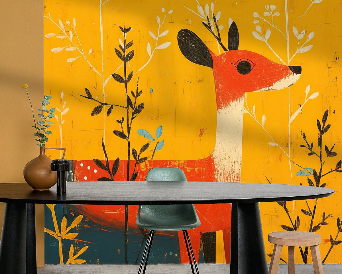 Voorbeeld van het werk in een kamer