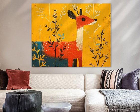 Voorbeeld van het werk in een kamer
