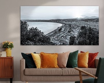 Nice aan de Côte d'Azur in Frankrijk - monochroom van Werner Dieterich