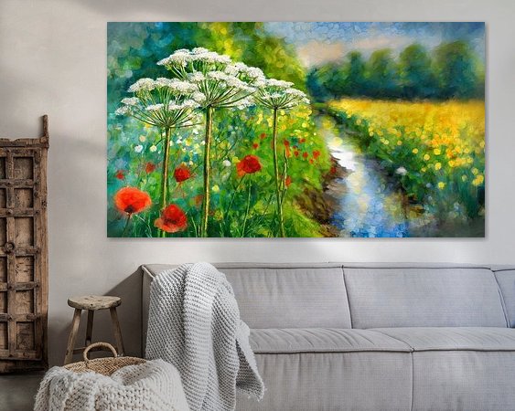 Voorbeeld van het werk in een kamer