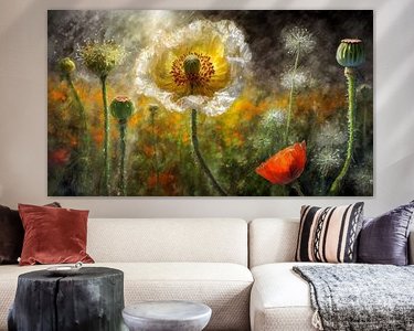 Voorbeeld van het werk in een kamer
