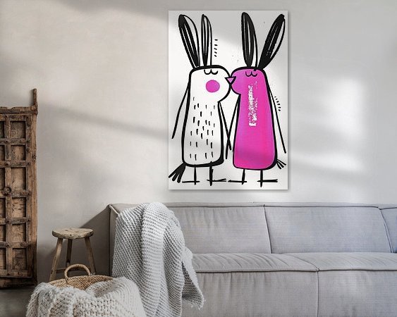 Voorbeeld van het werk in een kamer