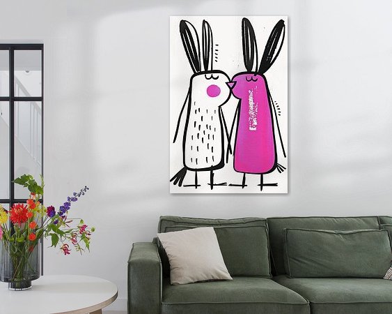 Voorbeeld van het werk in een kamer