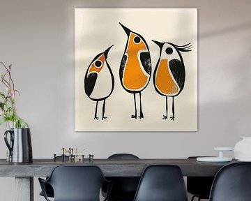 Whimsical Bird Gathering van Modern Collection