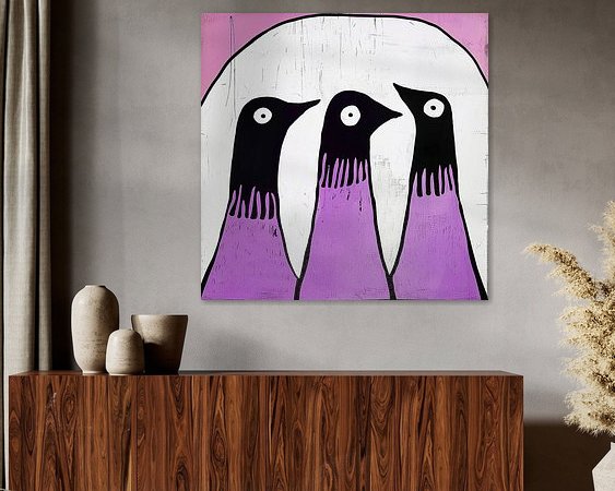 Voorbeeld van het werk in een kamer