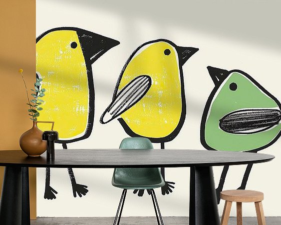 Voorbeeld van het werk in een kamer