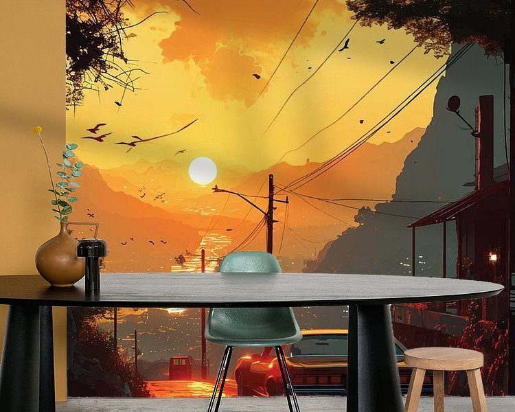 Voorbeeld van het werk in een kamer