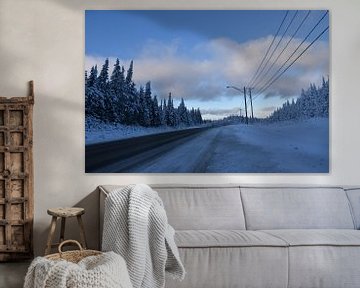 A country road in winter by Claude Laprise