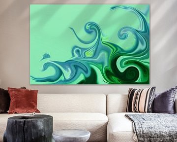 Abstract pattern in blue and green