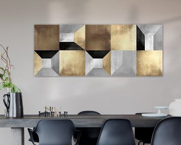 Goudkleurig metalen patroon 2 van Vitor Costa