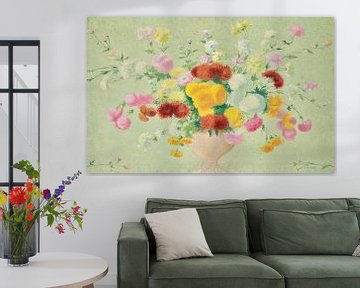 Dahlia's en pompoenzonnebloemen, Achille Laugé