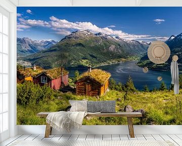 Uitzicht op Olden en de Nordfjord van Achim Thomae Photography