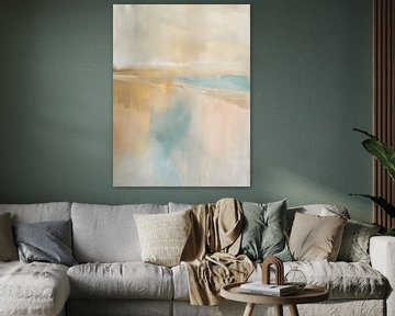 Minimalisme, modern abstract in pastelkleuren van Japandi Art Studio