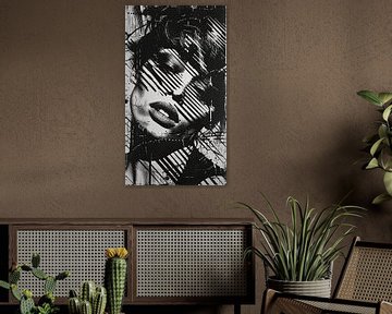 Mystieke Lijnen: Expressief Vrouwenportret van Steinfox Art