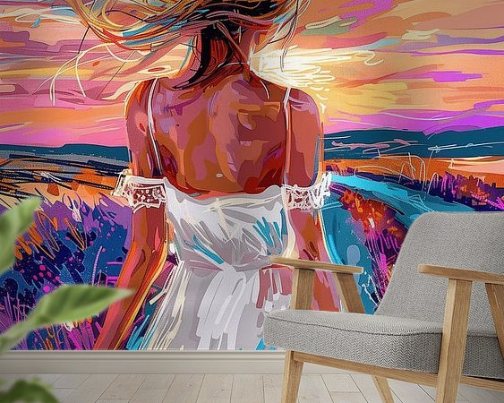 Voorbeeld van het werk in een kamer