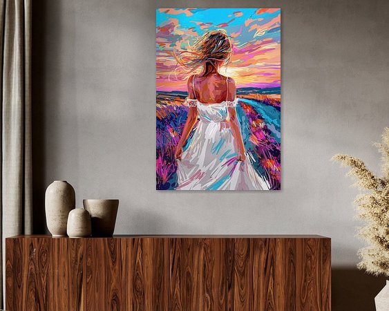 Voorbeeld van het werk in een kamer