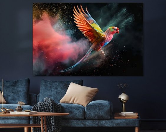 Voorbeeld van het werk in een kamer