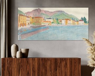 Reijer Stolk - View of an Italian town on the water (1936 - 1938) by Peter Balan
