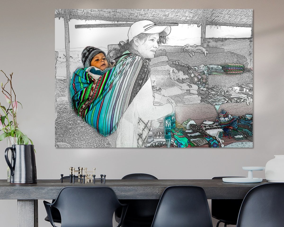 Voorbeeld van het werk in een kamer